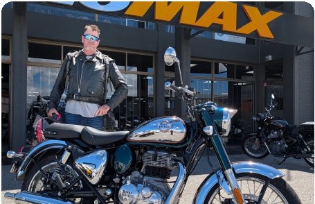 George Divaris with motorcycle at MotoMAX Perth